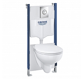 Инсталляция Grohe с подвесным унитазом Solido Bau Ceramic 39415000