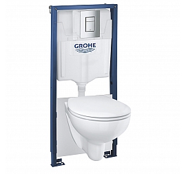 Инсталляция Grohe с подвесным унитазом Solido Bau Ceramic 39586000
