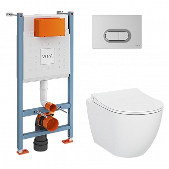 Инсталляция Vitra с подвесным унитазом Vitra Mia Round 9856B003-7200