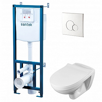 Инсталляция Santek с подвесным унитазом Santek Бореаль rimless 1.WH50.1.833