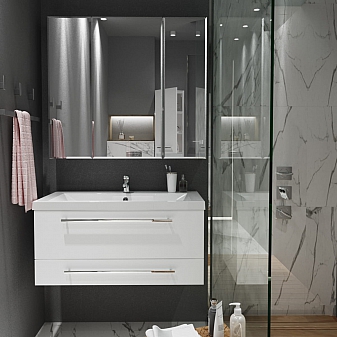 Шкаф зеркальный 1Marka Соната 90 см