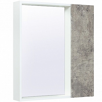 Шкаф зеркальный Runo Манхэттен 65 см белый/серый бетон
