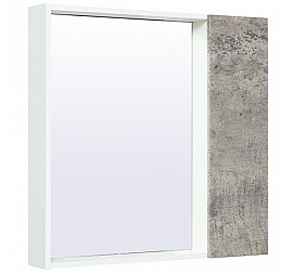 Шкаф зеркальный Runo Манхэттен 75 см белый/серый бетон