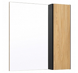Шкаф зеркальный Runo Мальта 70 см дуб/чёрный