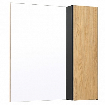 Шкаф зеркальный Runo Мальта 70 см дуб/чёрный