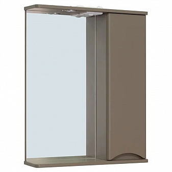 Шкаф зеркальный Runo Афина 60 см бежевый
