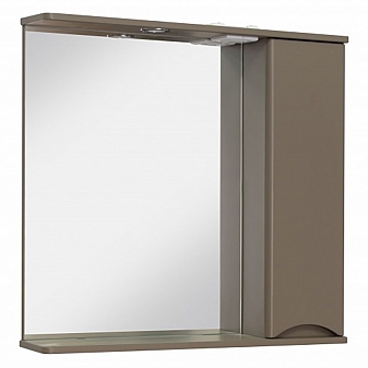 Шкаф зеркальный Runo Афина 80 см бежевый