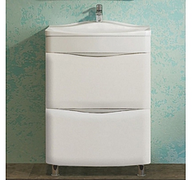 Тумба с умывальником Velvex Iva 60 60 см белая напольная