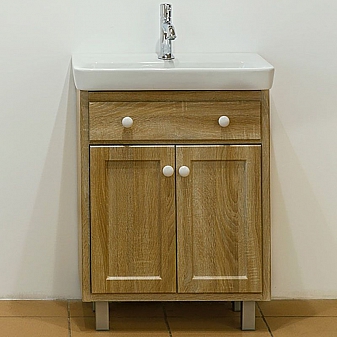 Тумба с умывальником Velvex Alba 60 60 см дуб сонома