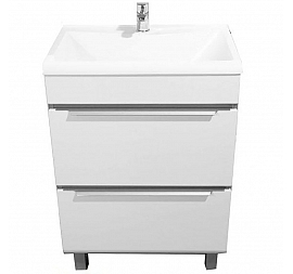 Тумба с умывальником Velvex Cub 60 60 см напольная белая