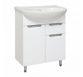 Тумба с умывальником Runo Комфорт 00-00000736 60 см белый с 1 ящиком