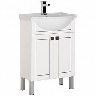 Тумба с умывальником Aquanet Честер 182680 60 см белый/серебро