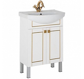 Тумба с умывальником Aquanet Честер 186104 60 см белый/золото