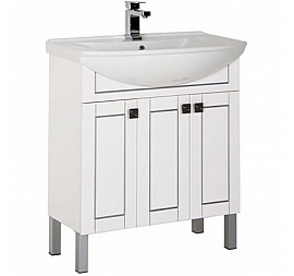 Тумба с умывальником Aquanet Честер 182629 75 см белый/серебро