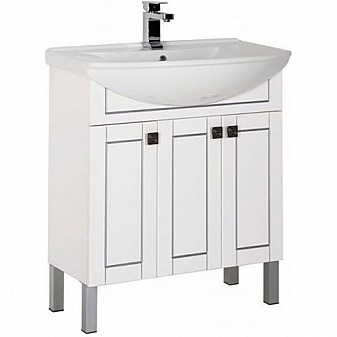 Тумба с умывальником Aquanet Честер 182629 75 см белый/серебро