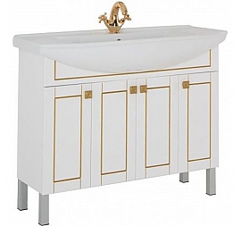 Тумба с умывальником Aquanet Честер 186097 105 см белый/золото