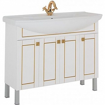 Тумба с умывальником Aquanet Честер 186097 105 см белый/золото