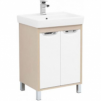 Тумба с умывальником Aquanet Гретта New 239401 60 см светлый дуб 2 дверцы