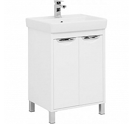 Тумба с умывальником Aquanet Гретта New 233578 60 см белый 2 дверцы