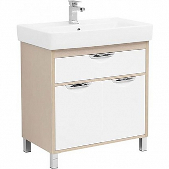 Тумба с умывальником Aquanet Гретта New 239403 80 см светлый дуб