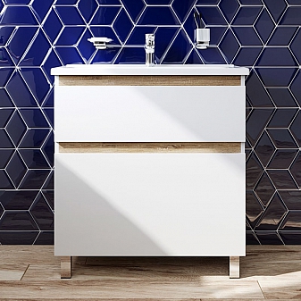 Тумба с умывальником AM.PM X-Joy M85AFSX0802WG 80 см