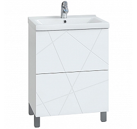 Тумба с умывальником Vigo Geometry 2-600 60 см белая