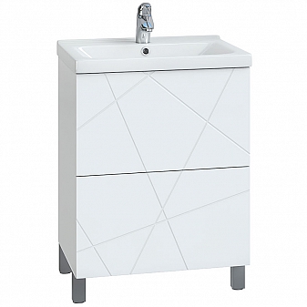 Тумба с умывальником Vigo Geometry 2-600 60 см белая