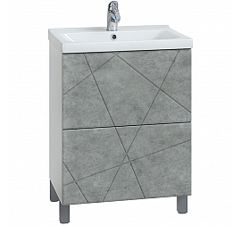 Тумба с умывальником Vigo Geometry 2-600 60 см бетон