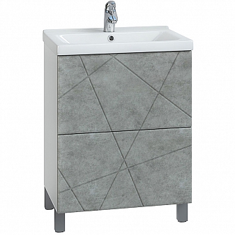 Тумба с умывальником Vigo Geometry 2-600 60 см бетон