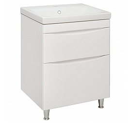 Тумба с умывальником Runo Афина 60 см белая напольная