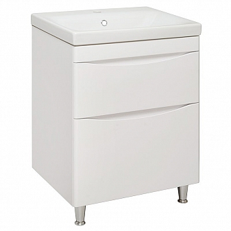 Тумба с умывальником Runo Афина 60 см белая напольная