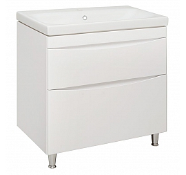 Тумба с умывальником Runo Афина 80 см белая напольная