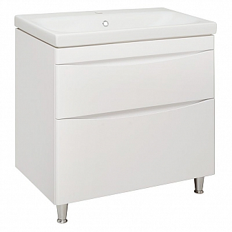 Тумба с умывальником Runo Афина 80 см белая напольная