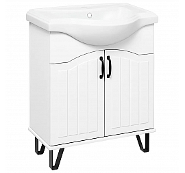 Тумба с умывальником Runo Марсель 65 см белая
