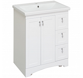 Тумба с умывальником Runo Мерида 70 см 2 дверцы 3 ящика напольная