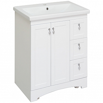 Тумба с умывальником Runo Мерида 70 см 2 дверцы 3 ящика напольная