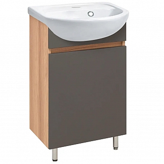 Тумба с умывальником Runo Лада 00-00001195 40 см серый дуб/графит