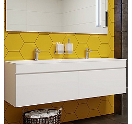 Тумба с умывальником Velvex Pulsus 140 140 см белая