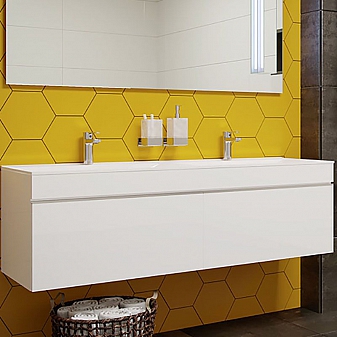 Тумба с умывальником Velvex Pulsus 140 140 см белая