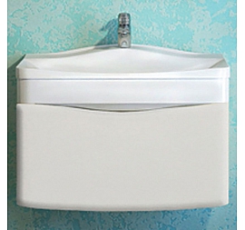 Тумба с умывальником Velvex Iva 60 60 см белая подвесная