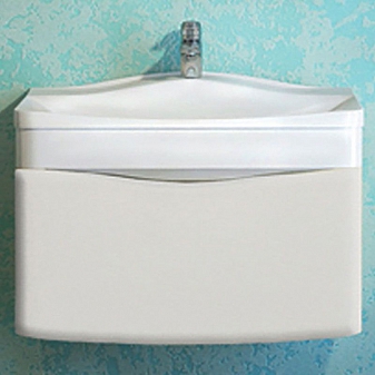 Тумба с умывальником Velvex Iva 60 60 см белая подвесная