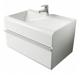Тумба с умывальником Velvex Cub 70 70 см подвесная белая
