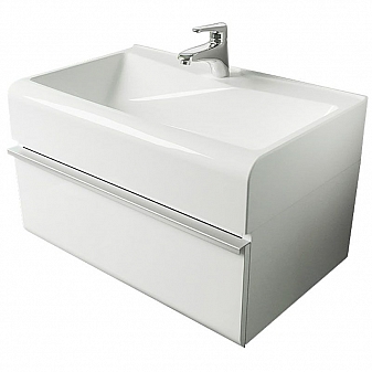 Тумба с умывальником Velvex Cub 70 70 см подвесная белая