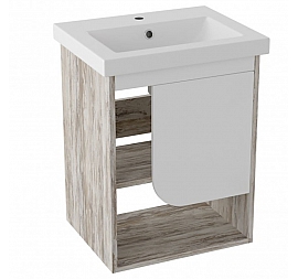 Тумба с умывальником Runo Сити 00-00000990 50 см дуб/белая