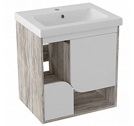 Тумба с умывальником Runo Сити 00-00000991 60 см дуб/белая