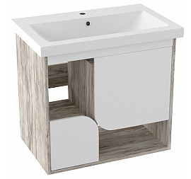 Тумба с умывальником Runo Сити 00-00000992 70 см дуб/белая