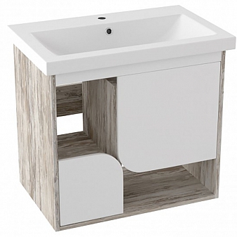 Тумба с умывальником Runo Сити 00-00000992 70 см дуб/белая