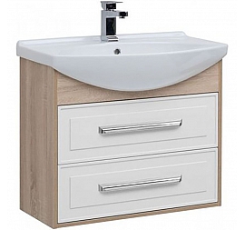 Тумба с умывальником Aquanet Остин 200909 75 см белая/дуб сонома