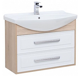 Тумба с умывальником Aquanet Остин 252677 85 см белая/дуб сонома