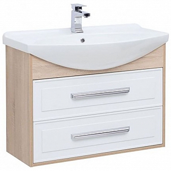 Тумба с умывальником Aquanet Остин 252677 85 см белая/дуб сонома